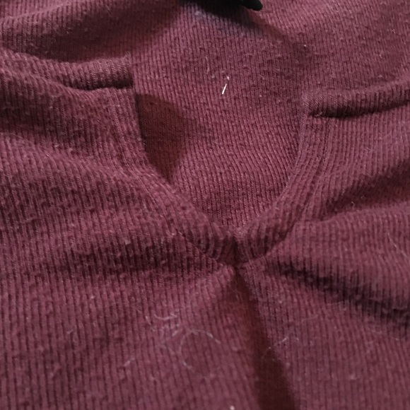 maroon long sleeve cropped shirt - Picture 2 of 3